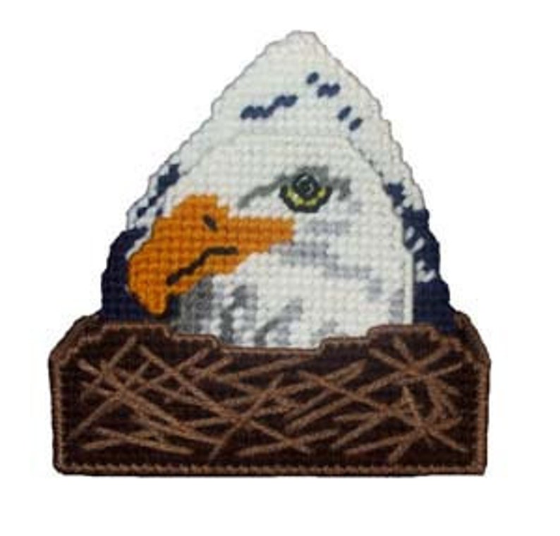 Eagle Head Coaster Set Plastic Canvas PDF PATTERN ONLY Not Finished Product image 2