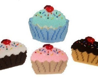 Party Cupcakes Coaster Set Plastic Canvas PDF PATTERN ONLY  **Not Finished Product**