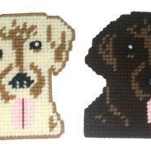 Black Labrador Coaster Set w/Bonus Plastic Canvas PDF PATTERN ONLY Not Finished Product image 5