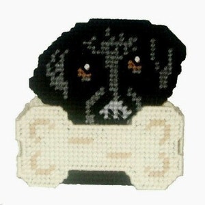 Black Labrador Coaster Set w/Bonus Plastic Canvas PDF PATTERN ONLY Not Finished Product image 4