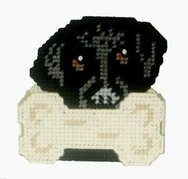 Black Labrador Coaster Set w/Bonus Plastic Canvas PDF PATTERN ONLY Not Finished Product image 4