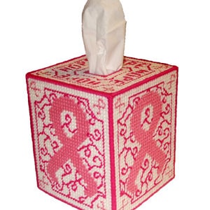 Breast Cancer Hope Tissue Box Cover Plastic Canvas PDF PATTERN ONLY  **Not Finished Product**