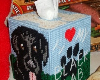 All Three Labrador Tissue Box Cover Plastic Canvas PDF PATTERNS ONLY  **Not Finished Products**