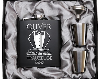 Fiaschetta Rossa Personalizzata Con Nome E Corna Di Cervo – Regalo Inciso In Acciaio Inox - 2