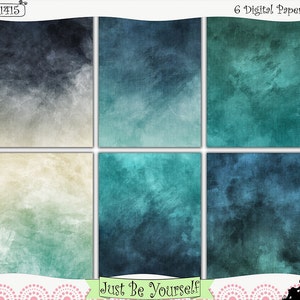 Grungy Stormy Seas Blue Printable Digital Papers Instant Download Set of 6 - 8.5 x 11 inch Cardstock JPEG & PDF Commercial Use 1415