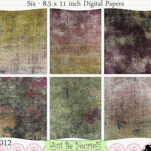 Download immediato di lilla Borgogna verde dipinto sfondo digitale carte Set di 6 - 8,5 x 11 pollici stampabili JPEG e PDF uso commerciale 2012