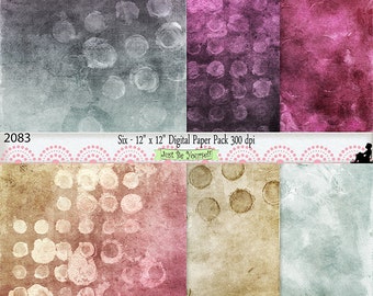12 x 12 inch Mixed Media Teal Purple Pink Gold Gray Painted Digital Background Papers Instant Download Set of 6 JPEG Commercial Use 2083