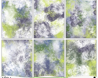Shabby Purple and Green Painted Digital Prints Instant Download Set of 6 - 8.5 x 11 inch Printable Background Papers JPEG & PDF (1894)