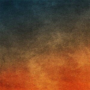 May include: A gradient background with a dark blue color at the top that fades to a light orange at the bottom.
