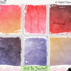 Purple and Coral Watercolor Printable Papers Instant Download Set of 6 - 8.5 x 11 inch Digital Papers JPEG & PDF Commercial Use 1469