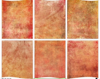 Yellow Brown Orange Painted Digital Printable Background Papers Instant Download Set of 6 - 8.5 x 11 inch JPEG & PDF Commercial Use 2009
