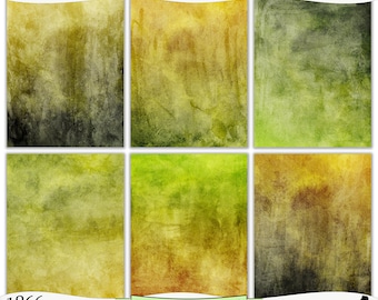 Grungy Yellow and Green Painted Digital Prints Instant Download Set of 6 - 8.5 x 11 inch Printable Papers JPEG & PDF Commercial Use 1866