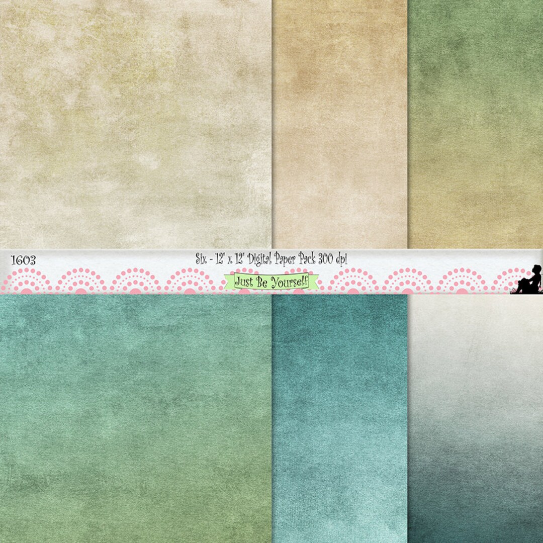 12 X 12" Distressed Turquoise and Beige Digital Scrapbook Background ...