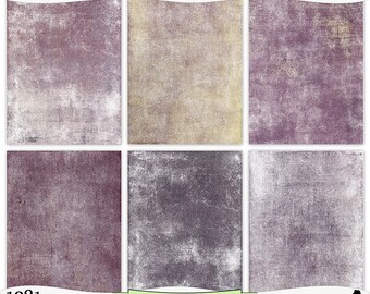 Shabby Violet and Yellow Painted Digital Prints Instant Download Set of 6 - 8.5 x 11 inch Printable Papers JPEG & PDF Purple 1981