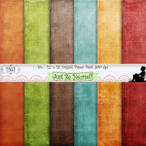 12 x 12 inch Shabby Autumn Mix Digital Scrapbook Paper Instant Download Set of 6 JPEG Orange Green Brown Blue Gold Red Commercial Use 1161