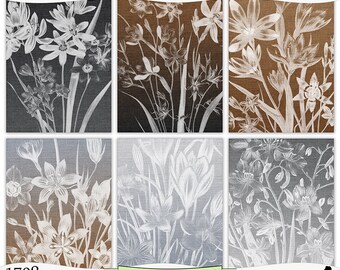 Gray Black and Brown Burlap Flowers Digital Papers Instant Download Set of 6 - 8.5 x 11 inch Printable Papers JPEG & PDF Commercial Use 1708