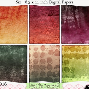 Stampe digitali di colore giallo pesca bordeaux verde Download immediato Set di 6 - 8,5 x 11 pollici Carte stampabili JPEG e PDF Uso commerciale 2016