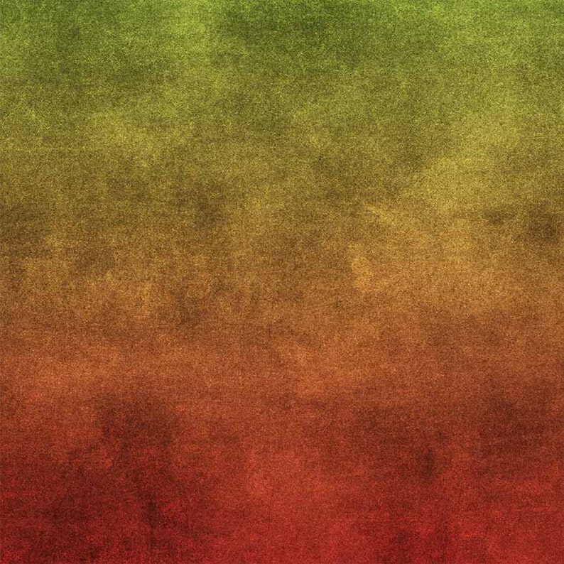 May include: A textured background with a gradient of green, yellow, orange, and red colors.