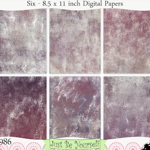 Taupe Borgogna Viola Stampe digitali dipinte Download istantaneo Set di 6 - 8,5 x 11 pollici Carta stampabile JPEG e PDF Uso commerciale 1986