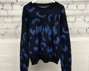 Blaubeer-Mohair-Pullover