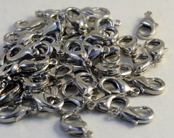 50 Dark Silver Plated Brass Lobster Clasps, 15mmx8mm, Wholesale Beading Supplies #9