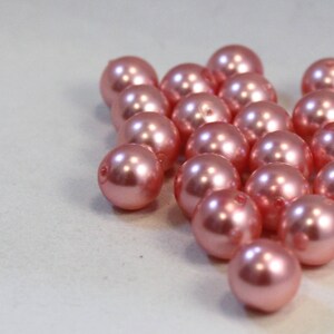 Pink Round Glass Pearl Beads, 12mm Round, Wholesale Bead Lots image 3