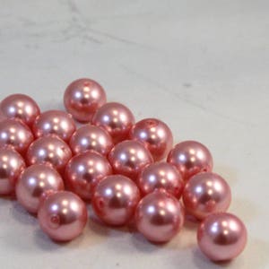 Pink Round Glass Pearl Beads, 12mm Round, Wholesale Bead Lots image 1