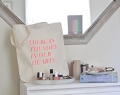 thunder in our hearts tote in fluro pink