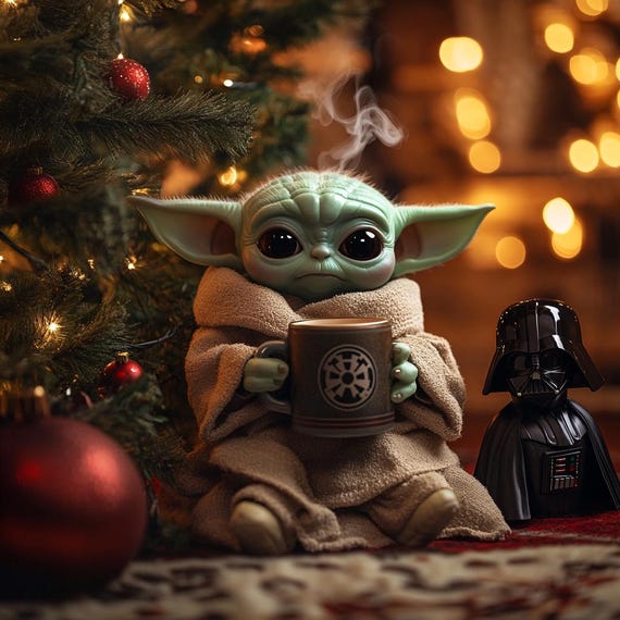 The Mandalorian Baby Yoda Grogu Christmas Theme Digital Art BUNDLE