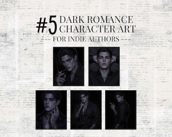 Character Art Pack Bundle, Dark Romance Cover Ebook, Indie Author Resouces & Marketing Kit (Digital Download)