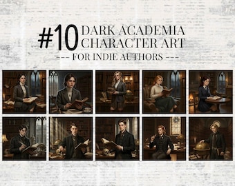 Dark Academia Character Art, Indie Author & Publisher Essential Marketing Kit