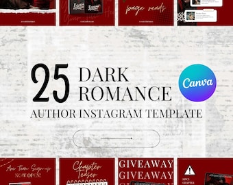 25 modelos do Canva para promoção de livros: Posts essenciais para autores de romance dark no Instagram