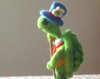 Original Needle Felted Figurine of Turtle