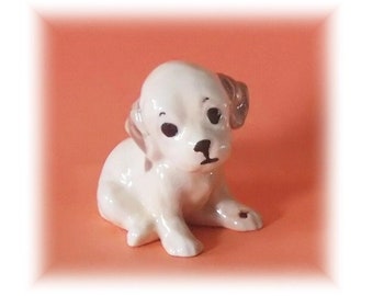 Poor Little  Puppy Figurine / Vintage Ceramic