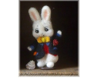 Needle Felted Peter Rabbit Whimsy, inspired by Harrison Cady and Thornton Burgess