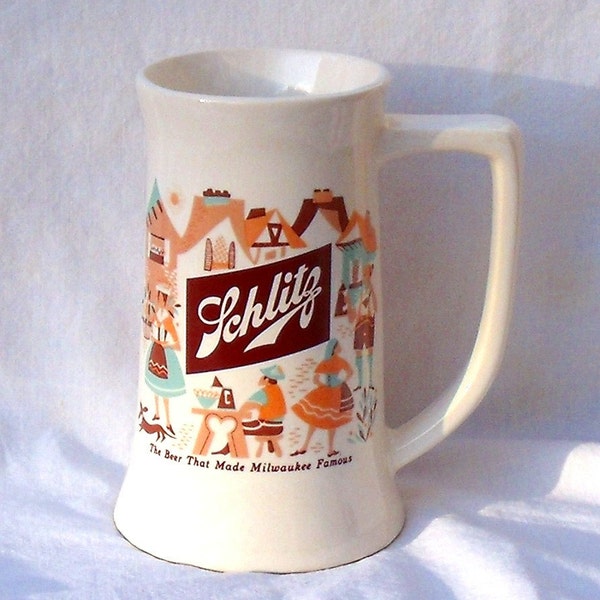 1950's McCoy Pottery Schlitz Beer Stein