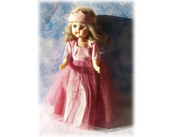 Vintage Doll from the 1950's wearing a Pink Dress Hand Stitched with Love