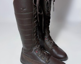 PUMA Archive First Round Boxing Boots Vintage High Knee Shoes 90s