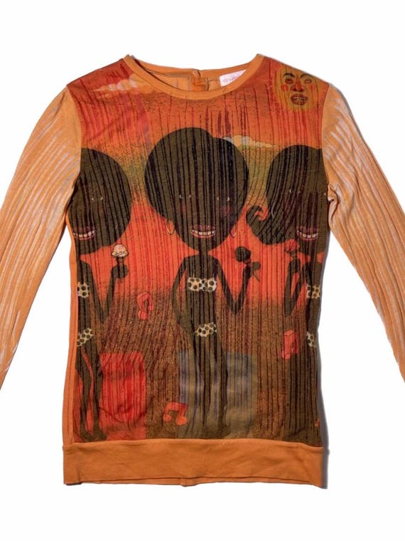 Y2k Custo Barcelona Printed Long Sleeve - Etsy