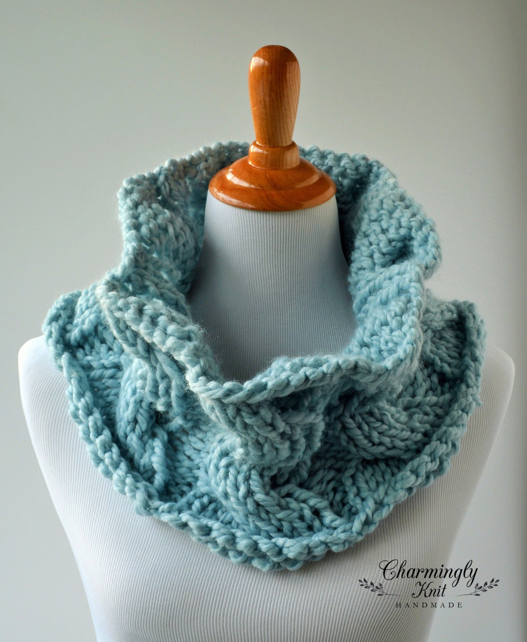 Chunky Infinity Cowl Scarf the Whidbey Mist Ready to Ship - Etsy