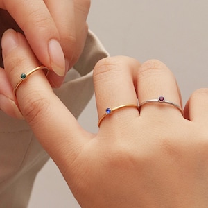 Personalized Birthstone Ring &Birthstone Jewelry • Custom Gemstone Ring • Handmade Birthstone Ring • Mother&#39;s Birthstone Ring • Gift For Her