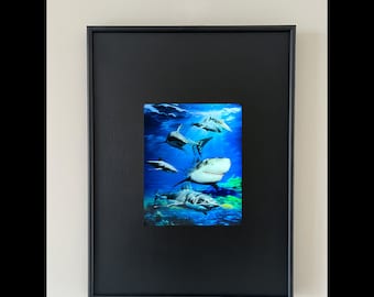 3D Shark Wall Art,Unique Home Decor,housewarming gift,digital art,room decor,office decor,gifts for men,gifts for dad