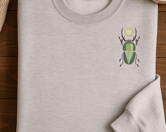 Besticktes Regenbogen Hirschkäfer Shirt: Entomologie Käfer Liebhaber Geschenk