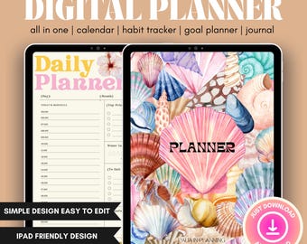 2025 Digital Planner, Goodnotes compatible, ipad compatible, tablet compatible, PDF Digital Planner for Productivity & Organization, Undated