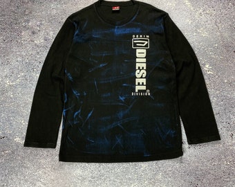 Vintage Diesel Y2K Black Long Sleeve Top - Distressed