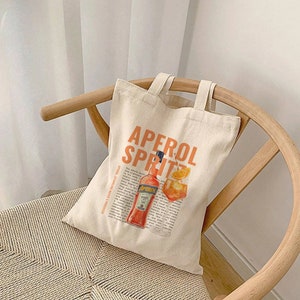Borsa In Tela Aperol Spritz 'In My Aperol Spritz Era' – Tote Bag Regalo A Tema Cocktail, 35x39 Cm