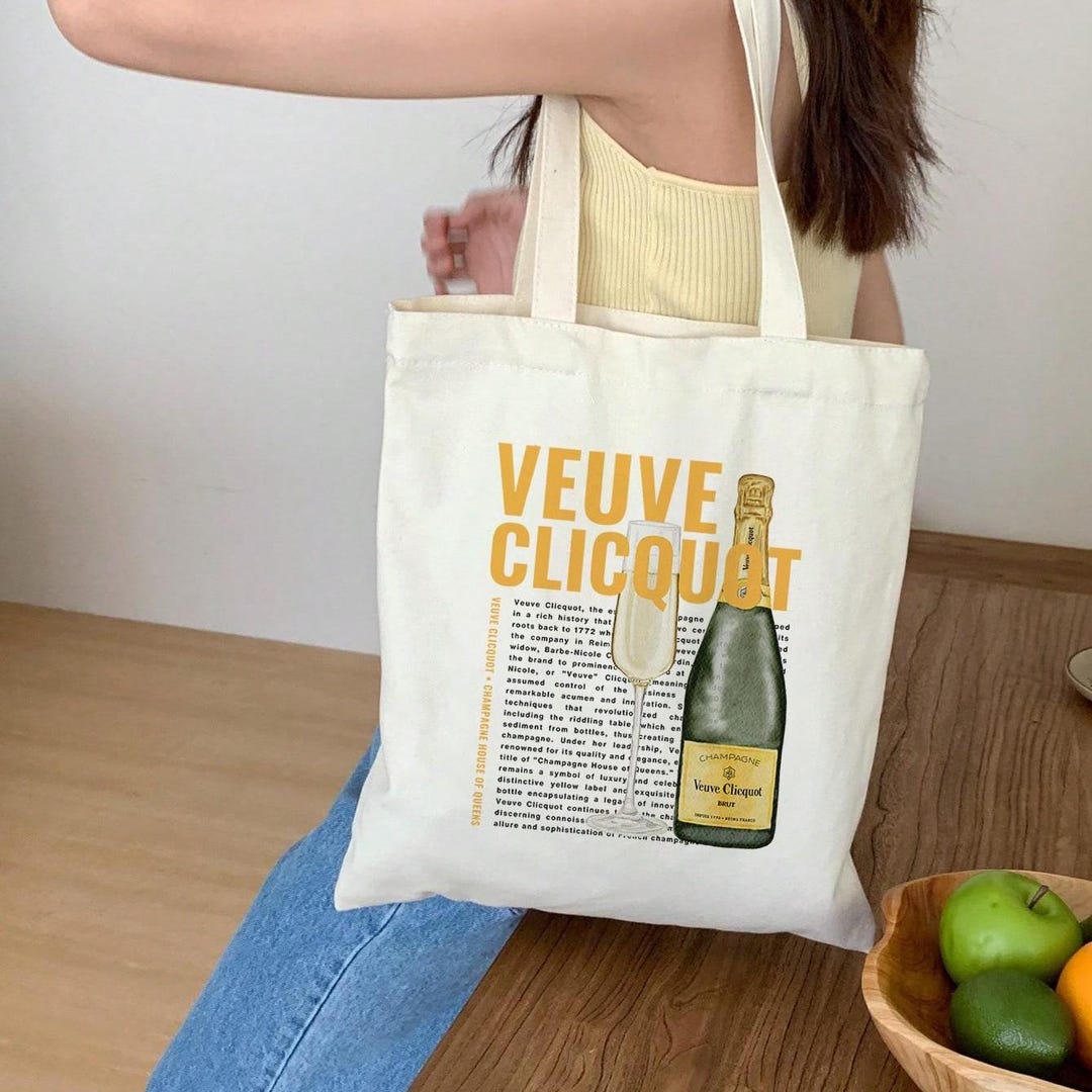 Tote Bag Veuve Clicquot Bridesmaid Totebags Bachelorette Totes Cocktail ...