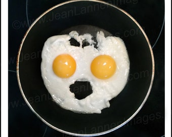 Fried Egg Art - 8x10 Photograph "Yo Mister" - Sunny Side Up series, a humorous inspirational whimsical look at breakfast food by Jean Lannen