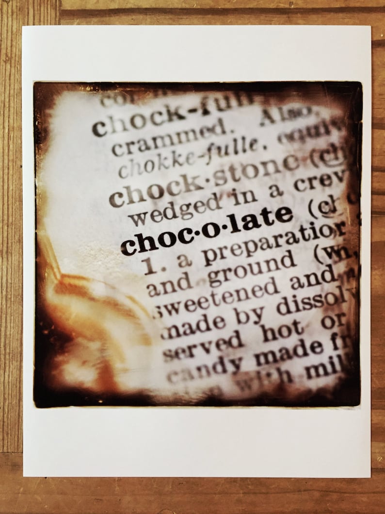 8x8 Photographic Print of the word Chocolate Definition from Etsy