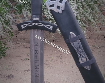 Hand Forged Stainless Damascus Viking Sword,Forged Fury: The Viking Northmen's Sword of Legend,Northmen Battle Ready Sword,Best Gift for him